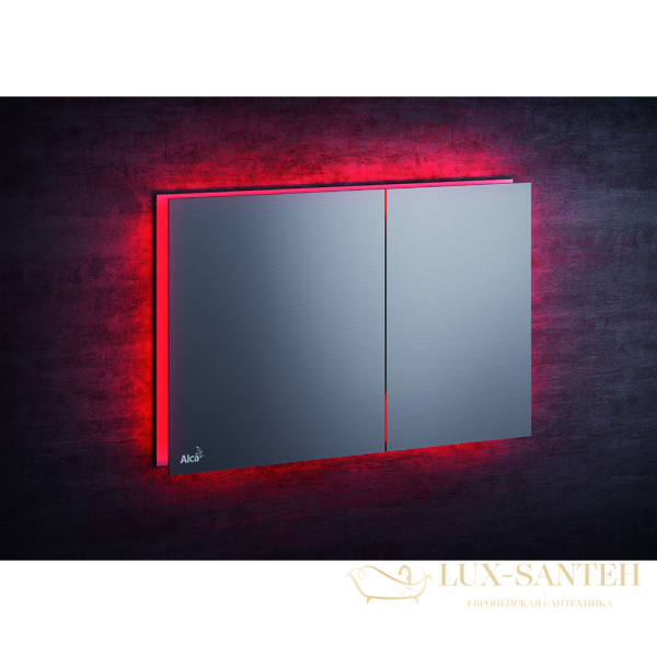 кнопка управления с подсветкой, alcaplast air, light-red, металл–матовый цвет красный