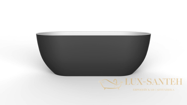 акриловая ванна belbagno bb70-1700-800-w/nm 170x80 без гидромассажа, белый матовый, черный матовый