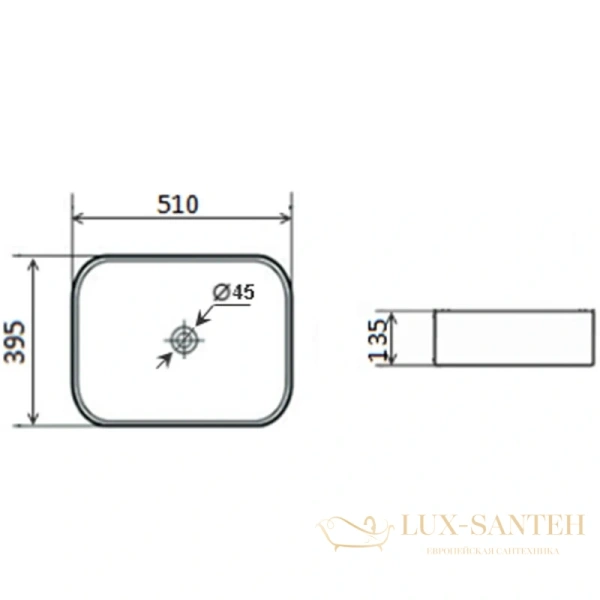 раковина timo soli tk-305mw 51x39,5 см, белый матовый