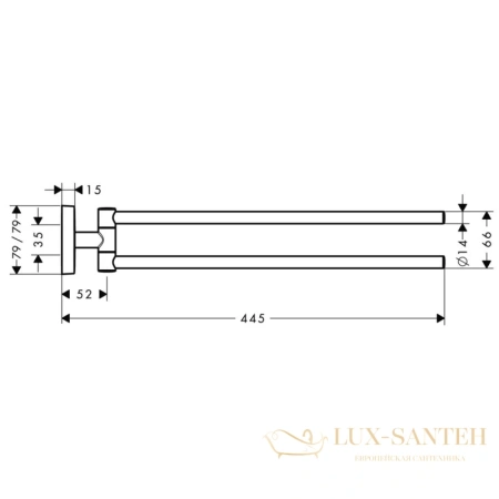 полотенцедержатель hansgrohe puravida 41512000 двойной