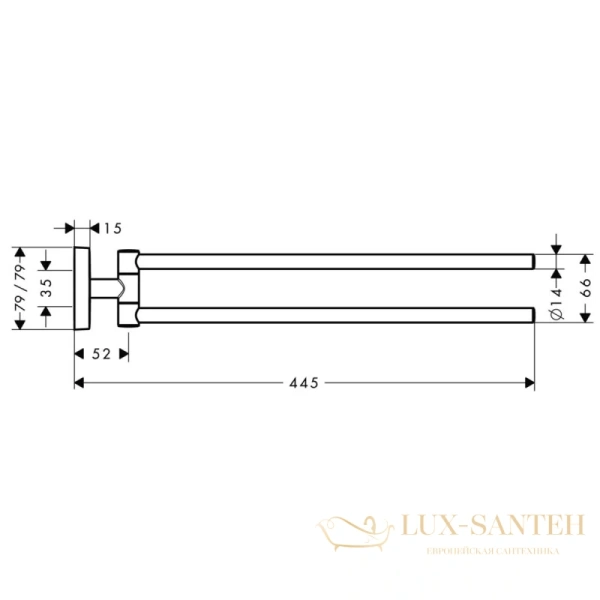 полотенцедержатель hansgrohe puravida 41512000 двойной