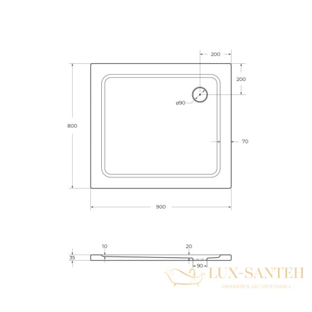 каркас с ножками для smc поддона cezares tray-m-ah-100/90-ml, хром