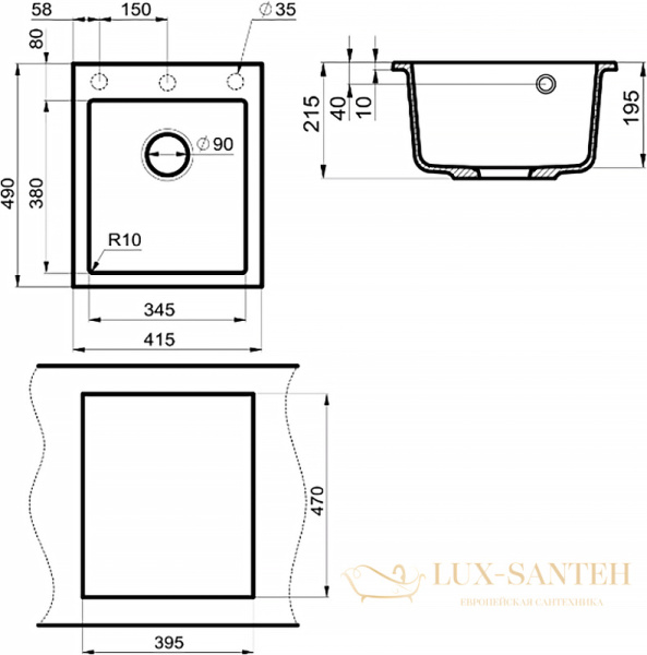 кухонная мойка milacio murcia mc.77044 42 см, бежевый