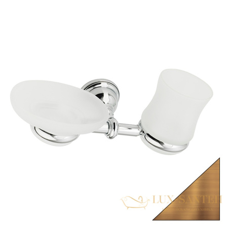 мыльница стеклянная stil haus elite el14(25) настенная + стакан, бронза