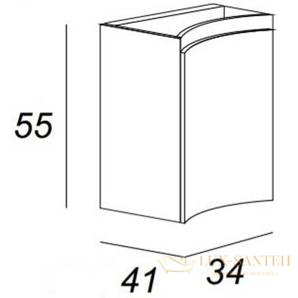 подвесной шкаф cezares vague 44229 34 см l, antracite