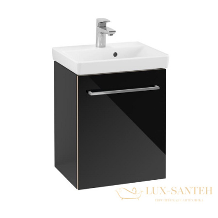 тумба под раковину villeroy & boch avento a88701b3 430х514х352 мм петли справа, crystal black 