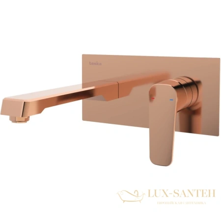 смеситель для раковины teska quarsar e5109 без донного клапана, розовое золото