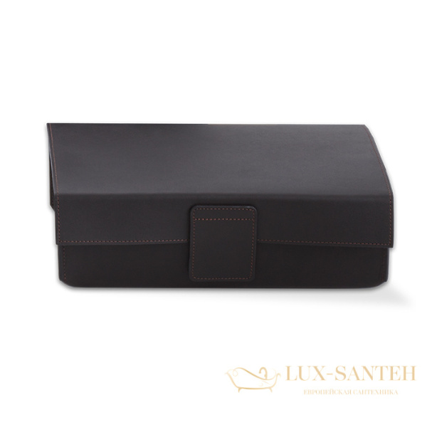 контейнер с крышкой настольный decor walther nappa utbd, 0938690, натуральная кожа, черно-коричневый