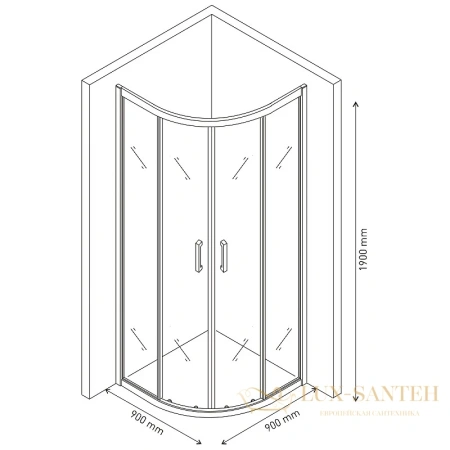 душевой уголок berges solo r 061108 90х90 см