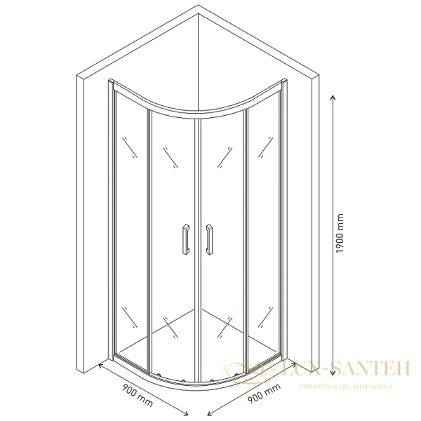 душевой уголок berges solo r 061108 90х90 см 