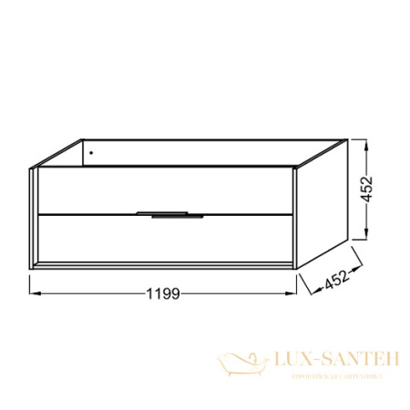 тумба под раковину jacob delafon vivienne eb1669-j5-j54 1199х452 мм, белый глянцевый/серый матовый 