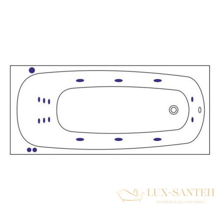 ванна whitecross layla 180x80 "smart", 0102.180080.100.smart.wh, белый