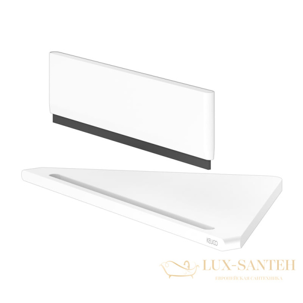 полка угловая для душа со стеклоочистителем keuco aveno 14657510100, с клеевым комплектом, белый матовый