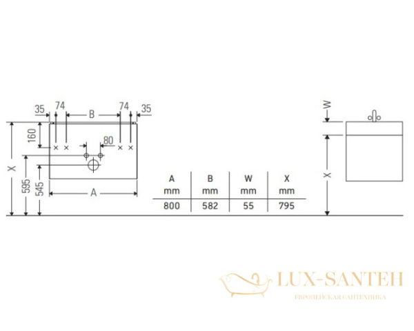тумба под раковину duravit xbase xb619001818 800х458х560 мм, белый