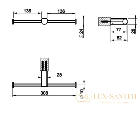 бумагодержатель двойной gessi rilievo 59415.030, copper pvd