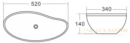 раковина-чаша belbagno bb1362 52 см, белый