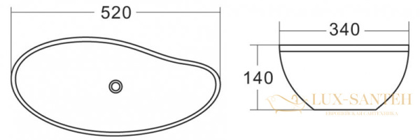 раковина-чаша belbagno bb1362 52 см, белый