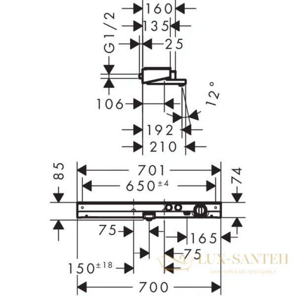 термостат для ванны hansgrohe showertablet select 13183000, хром