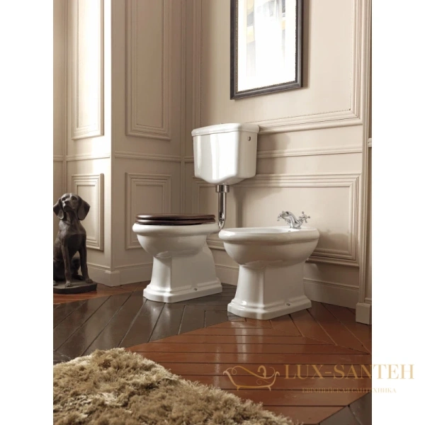 биде kerasan retro 102001*1 напольное без ободка, белый