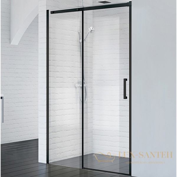 душевая дверь belbagno acqua acqua-bf-1-150-c-nero 150 см профиль черный, стекло прозрачное