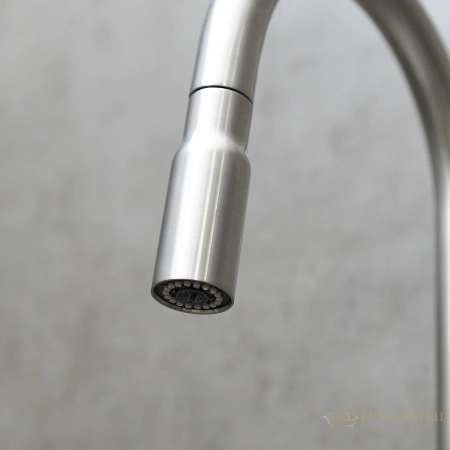 смеситель для кухни lemark expert lm5086s с выдвижным изливом, нержавеющая сталь