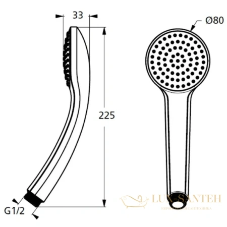 ручной душ ideal standard idealrain soft s1 b9400aa 80 мм, хром