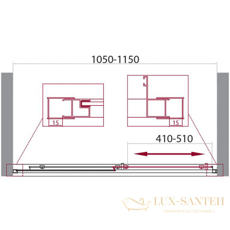 душевая дверь belbagno unique unique-bf-1-100/115-p-cr 115 см профиль хром, стекло рифленое 