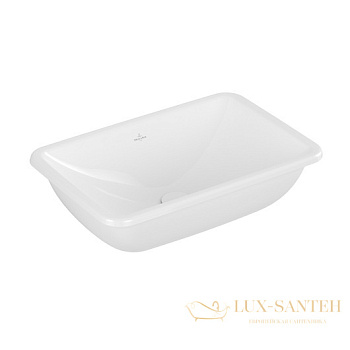 раковина villeroy&boch loop&friends 4a650001, 60,5x41 см, встраиваемая сверху столешницы, белый глянцевый