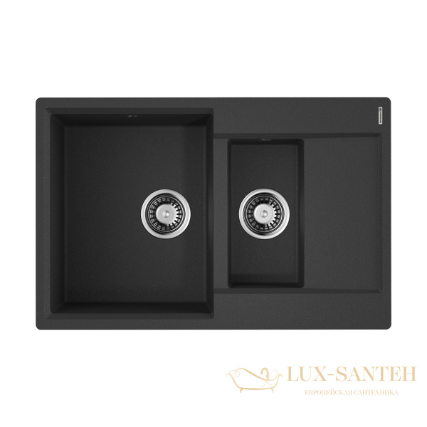 кухонная мойка omoikiri daisen 78-2-bl artgranit х черный, 4993334