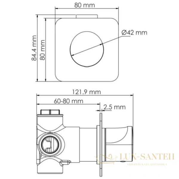 переключатель wasserkraft neckar a277 на 2 положения, золотой