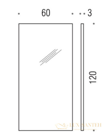 зеркало colombo design gallery b2014 60x120 см выключатель, розетка 