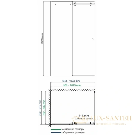душевой уголок wasserkraft vils 56r17 100х80 см 