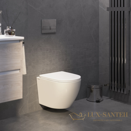 унитаз подвесной berges okus 081127 безободковый, с сиденьем микролифт, белый