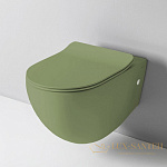 Чаша подвесного унитаза ArtCeram File 2.0 Rimless FLV004 44 00 безободковая, Green Salvia Matt