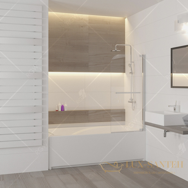 шторка rgw screens 03110208-11 на ванну sc-02 80x150, профиль хром, стекло прозрачное