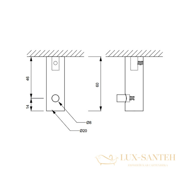 крючок decor walther bar, 0856750, белый матовый