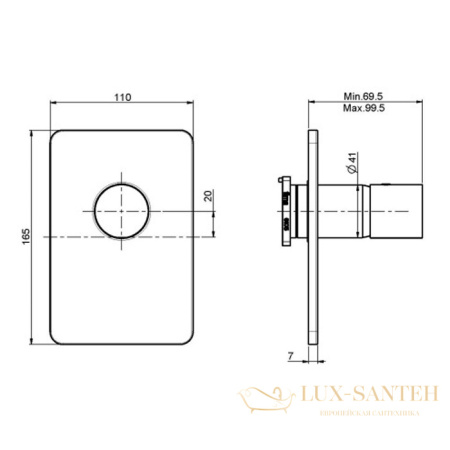 cмеситель для душа встраиваемый fima carlo frattini nomos go, f4169x1cr, внешняя часть, хром
