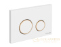 кнопка cersanit twins пластик белый матовый с рамкой, 63535, белый
