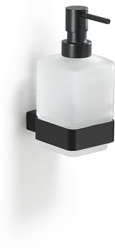 дозатор стеклянный gedy lounge 5481(14) настенный с металлической помпой, черный матовый