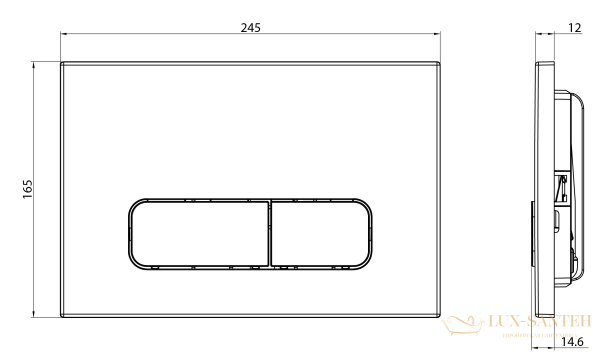 панель смыва charus tm, elegia, fp.320.11.01, белый глянцевый