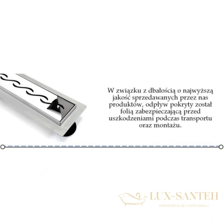 душевой канал rea greek rea-g0111 900 мм, матовый хром