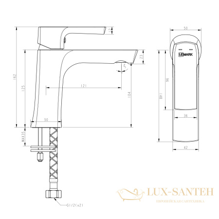 смеситель для умывальника lemark ursus lm7206bl монолитный, черный