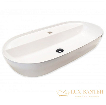 раковина hatria happy hour, y8ap01, 75x38x15 см, 1 отверстие под смеситель, без перелива, белый глянцевый