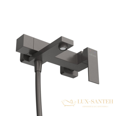 смеситель для ванны cezares slider-vd-gm, с ручным душем, оружейная сталь брашированная