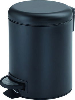 контейнер для мусора gedy potty 3209(14) с педалью 3 л., крышка soft close, черный матовый