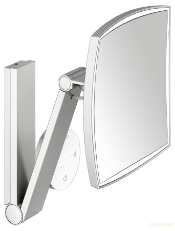 косметическое зеркало keuco ilook_move 17613219002, сенсорное, x 5 кратное увеличение, 5 уровней цвета, свет белый теплый, нержавеющая сталь шлифованн