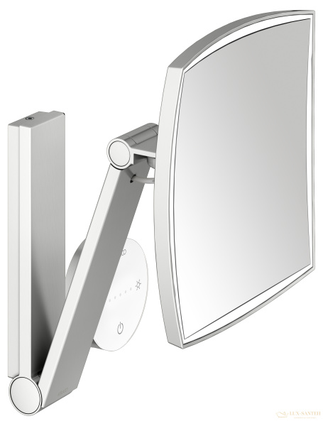 косметическое зеркало keuco ilook_move 17613219002, сенсорное, x 5 кратное увеличение, 5 уровней цвета, свет белый теплый, нержавеющая сталь шлифованн