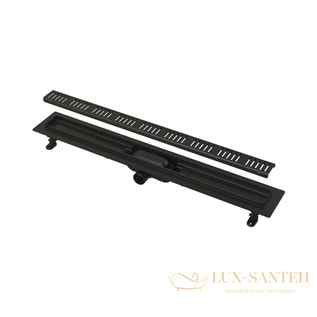 alcaplast водоотводящий желоб с порогами для перфорированной решетки,черный-мат ag101101650, 650 мм