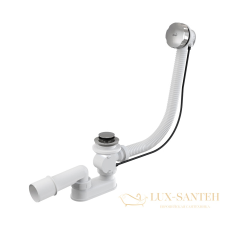 alcaplast сифон для ванны автомат комплект металл/металл длина 100 см a55k-100-ru-01