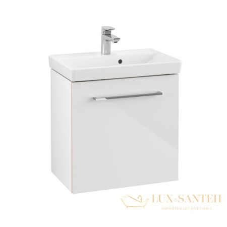 тумба под раковину villeroy & boch avento a88800b4 530х514х352 мм петли слева, crystal white